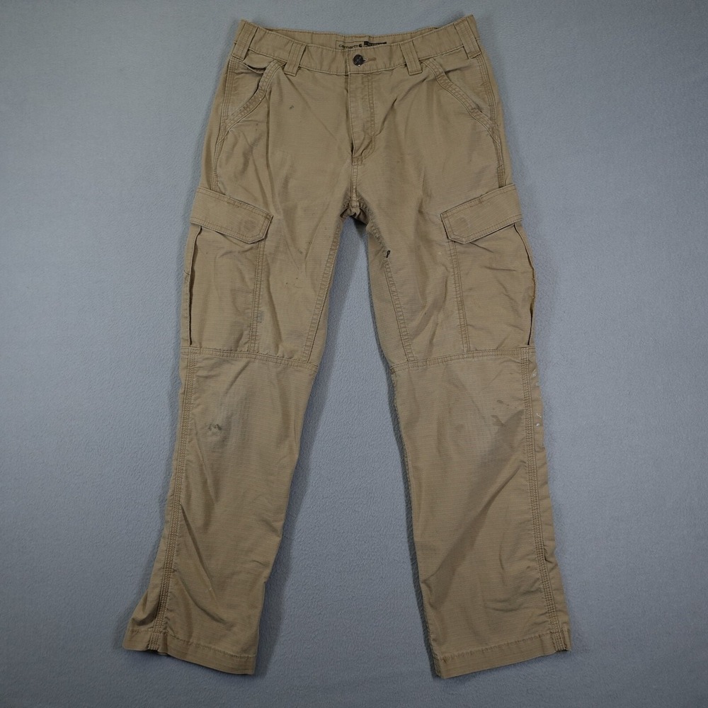 Carhartt Cargo Pants Mens 31x30 Tan Relaxed Fit Ripstop Workwear Utility Outdoor